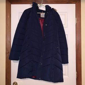 Tommy Hilfiger Long down alt coat with fur hood